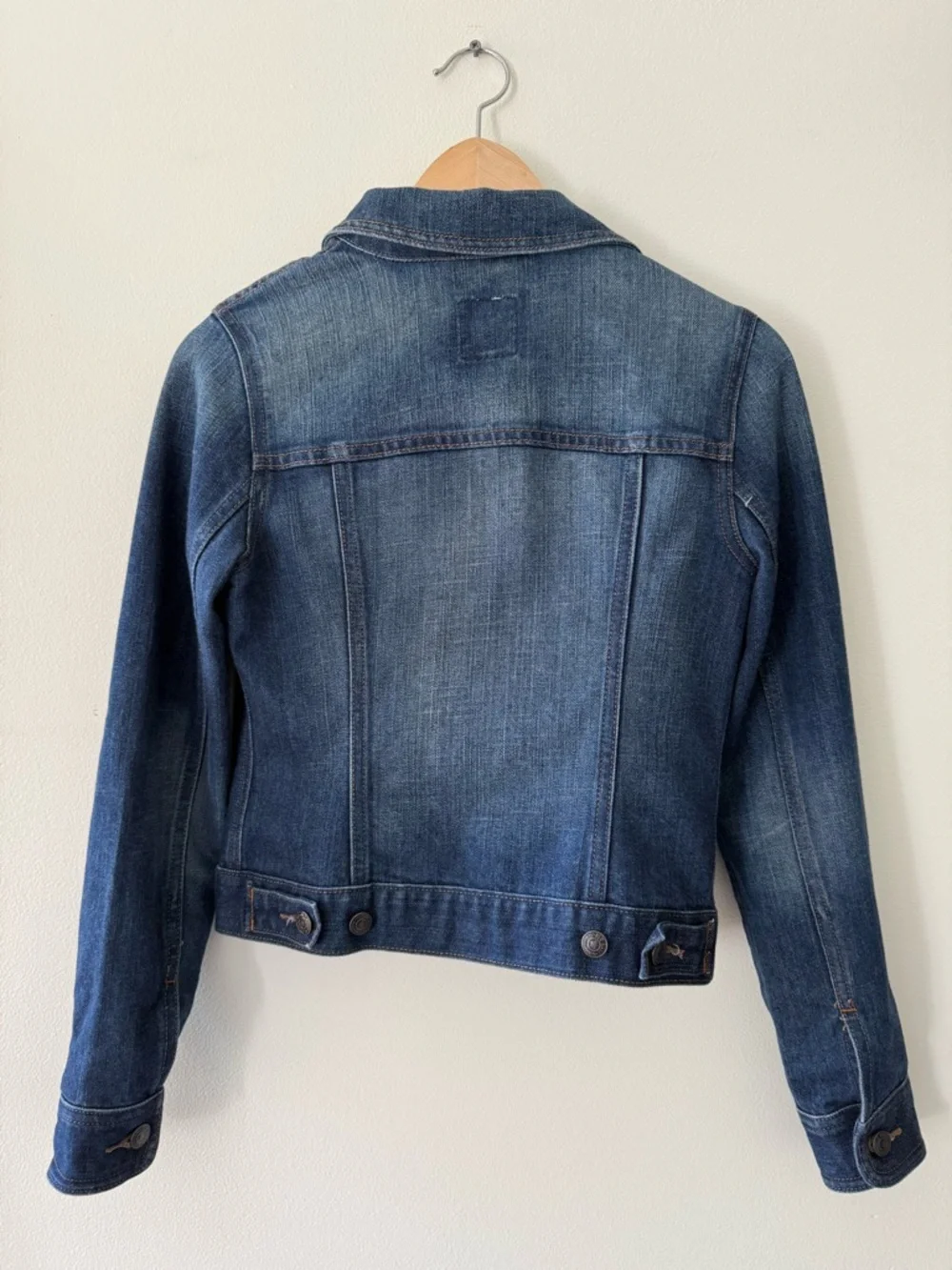 Old Navy Dark Worn Denim Trucker Jean Jacket Vintage 2012 Size S Classic - Picture 2 of 12